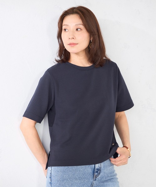 GALLORIA(ギャローリア)の「リップルTシャツ(Tシャツ/カットソー・レディース・オフホワイト/ネイビー/オレンジ・S/M/LL/L)」の3枚目の写真