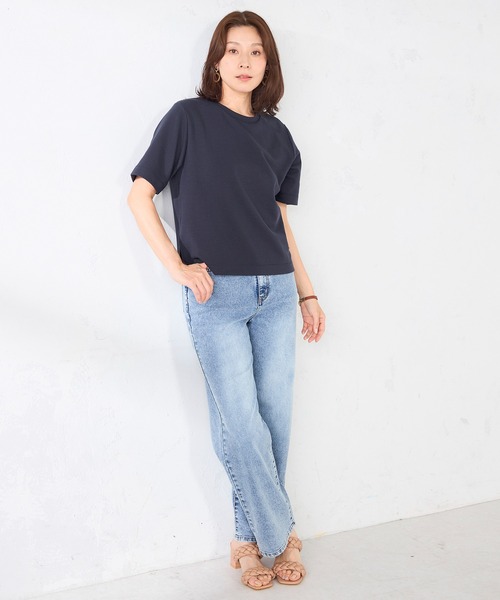 GALLORIA(ギャローリア)の「リップルTシャツ(Tシャツ/カットソー・レディース・オフホワイト/ネイビー/オレンジ・S/M/LL/L)」の8枚目の写真