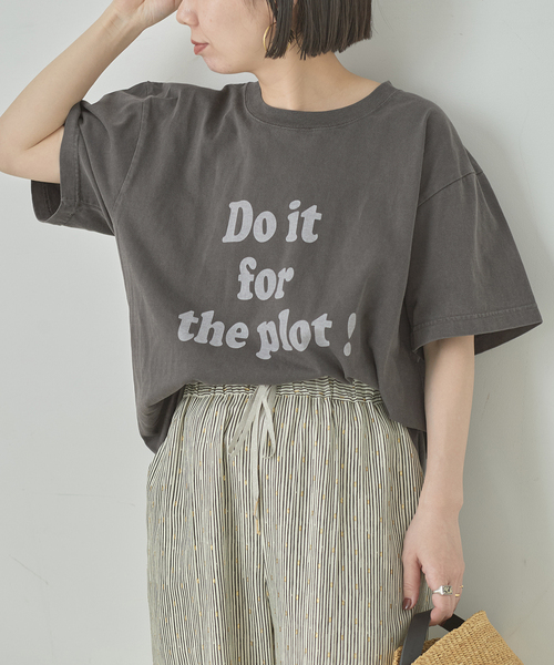 journal standard L'essage(ジャーナルスタンダードレサージュ)の「【Do it~】ピグメントTシャツ(Tシャツ/カットソー・レディース・ホワイト/ブラック・FREE)」の1枚目の写真
