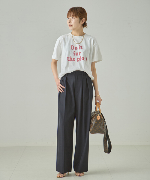 journal standard L'essage(ジャーナルスタンダードレサージュ)の「【Do it~】ピグメントTシャツ(Tシャツ/カットソー・レディース・ホワイト/ブラック・FREE)」の22枚目の写真