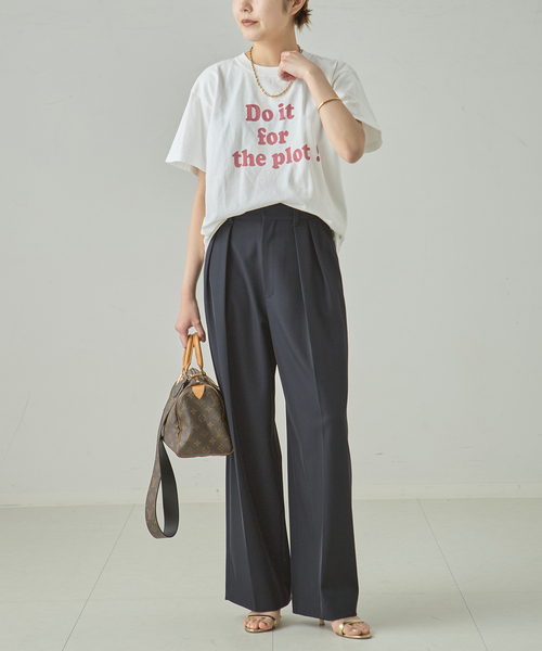 journal standard L'essage(ジャーナルスタンダードレサージュ)の「【Do it~】ピグメントTシャツ(Tシャツ/カットソー・レディース・ホワイト/ブラック・FREE)」の13枚目の写真