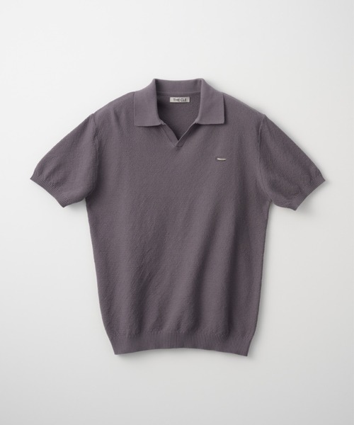 THE CLE(ザクレ)の「KNIT POLO SHIRT / ニットポロシャツ(ポロシャツ・メンズ・ブラック/ライトグレー・1/2)」の2枚目の写真