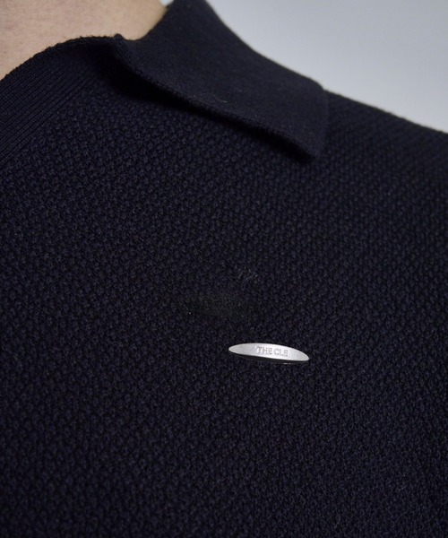 THE CLE(ザクレ)の「KNIT POLO SHIRT / ニットポロシャツ(ポロシャツ・メンズ・ブラック/ライトグレー・1/2)」の5枚目の写真