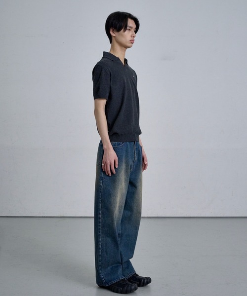 THE CLE(ザクレ)の「KNIT POLO SHIRT / ニットポロシャツ(ポロシャツ・メンズ・ブラック/ライトグレー・1/2)」の14枚目の写真