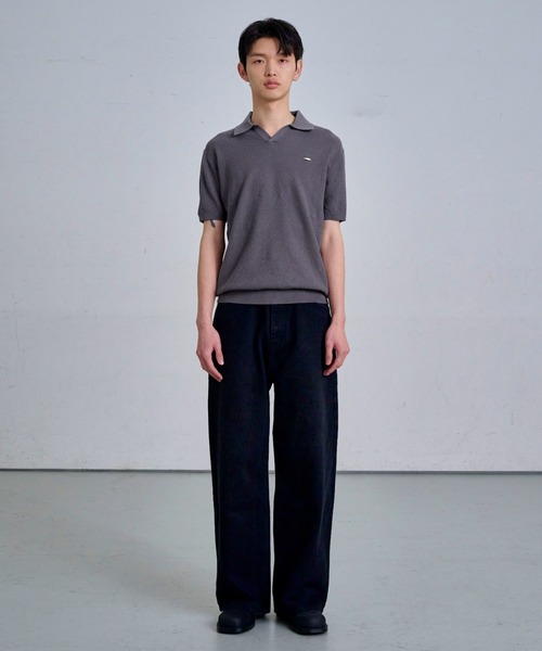 THE CLE(ザクレ)の「KNIT POLO SHIRT / ニットポロシャツ(ポロシャツ・メンズ・ブラック/ライトグレー・1/2)」の8枚目の写真