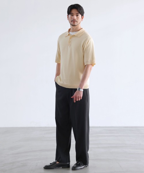 SPU(スプ)の「【接触冷感/ピリング防止/ウォッシャブル】機能糸半袖ドライサマーニットポロシャツ(ポロシャツ・メンズ・グレー/ブラック/ネイビー/オフホワイト・XL/L/S/M)」の9枚目の写真