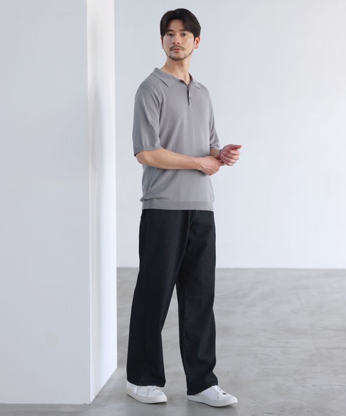 SPU(スプ)の「【接触冷感/ピリング防止/ウォッシャブル】機能糸半袖ドライサマーニットポロシャツ(ポロシャツ・メンズ・グレー/ブラック/ネイビー/オフホワイト・XL/L/S/M)」の22枚目の写真