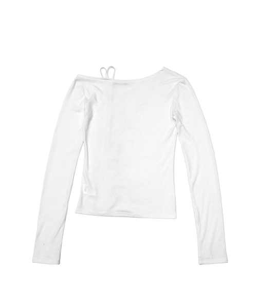 SCHISM INDUCING(スキズムインデューシング)の「ASSYMETRIC SHIRRED TOP WHITE(Tシャツ/カットソー・レディース・その他・FREE)」の3枚目の写真