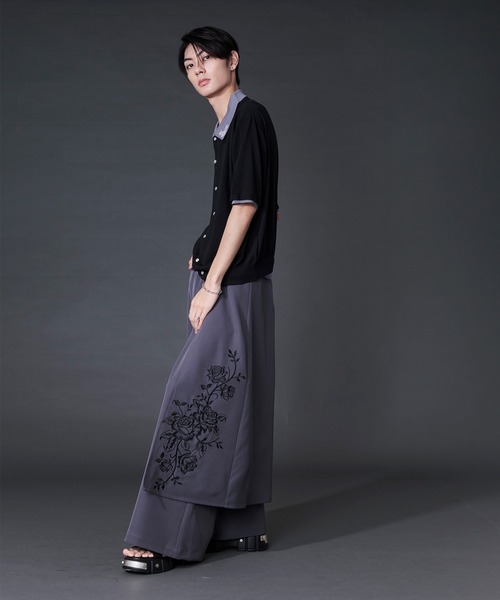 Ellno Loset(エルノロゼット)の「刺繍レイヤードポロニット(ポロシャツ・メンズ・ブラック/ブルー・LARGE/MEDIUM/SMALL)」の10枚目の写真