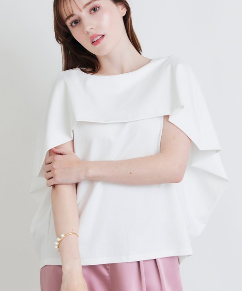 PICCIN（ピッチン）の「ケーププルオーバー（Tシャツ/カットソー・レディース・オフホワイト/チャコールグレー/ブラック・M）」の4枚目の写真
