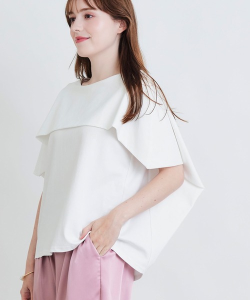 PICCIN（ピッチン）の「ケーププルオーバー（Tシャツ/カットソー・レディース・オフホワイト/チャコールグレー/ブラック・M）」の7枚目の写真