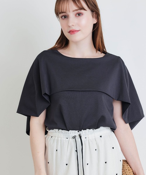 PICCIN（ピッチン）の「ケーププルオーバー（Tシャツ/カットソー・レディース・オフホワイト/チャコールグレー/ブラック・M）」の18枚目の写真