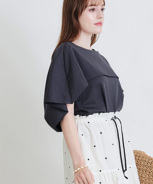 PICCIN（ピッチン）の「ケーププルオーバー（Tシャツ/カットソー・レディース・オフホワイト/チャコールグレー/ブラック・M）」の21枚目の写真