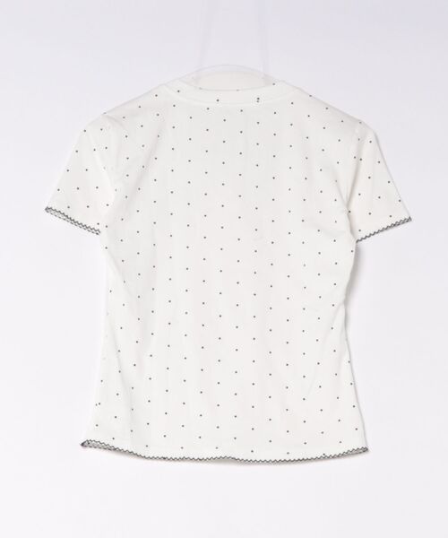 ViViDAY(ビビデー)の「ラインストーン英字ロゴ ドット柄tシャツ(Tシャツ/カットソー・レディース・ホワイト・M)」の6枚目の写真