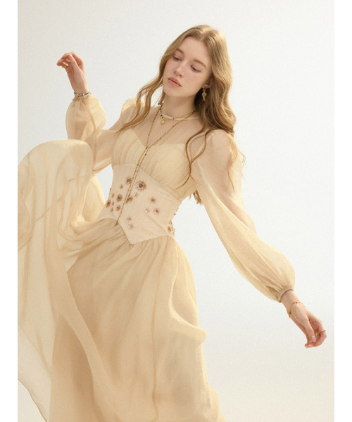 SINCETHEN(シンスゼン)の「ドエリア シフォン ロングワンピース(ワンピース・レディース・その他・SMALL/MEDIUM/LARGE)」の3枚目の写真