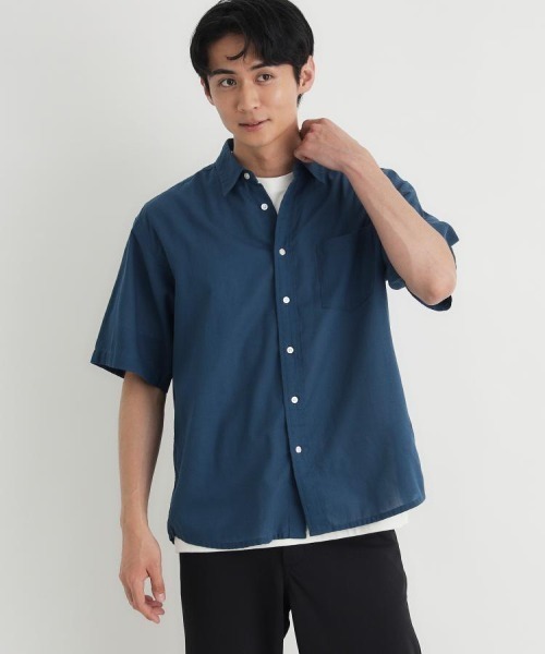 BACK NUMBER(バックナンバー)の「【BACK NUMBER】カラミ織り半袖シャツ (無地 / レギュラーカラー / アメカジ / 夏服 / 通気性 / 涼感 / ゆったり / 羽織り / メンズ)(シャツ/ブラウス・メンズ・ブラウン/ブルー/ライトブラウン・M/L/XL/S)」の22枚目の写真