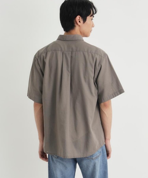 BACK NUMBER(バックナンバー)の「【BACK NUMBER】カラミ織り半袖シャツ (無地 / レギュラーカラー / アメカジ / 夏服 / 通気性 / 涼感 / ゆったり / 羽織り / メンズ)(シャツ/ブラウス・メンズ・ブラウン/ブルー/ライトブラウン・M/L/XL/S)」の12枚目の写真