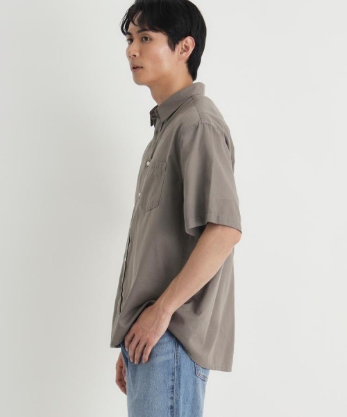 BACK NUMBER(バックナンバー)の「【BACK NUMBER】カラミ織り半袖シャツ (無地 / レギュラーカラー / アメカジ / 夏服 / 通気性 / 涼感 / ゆったり / 羽織り / メンズ)(シャツ/ブラウス・メンズ・ブラウン/ブルー/ライトブラウン・M/L/XL/S)」の10枚目の写真
