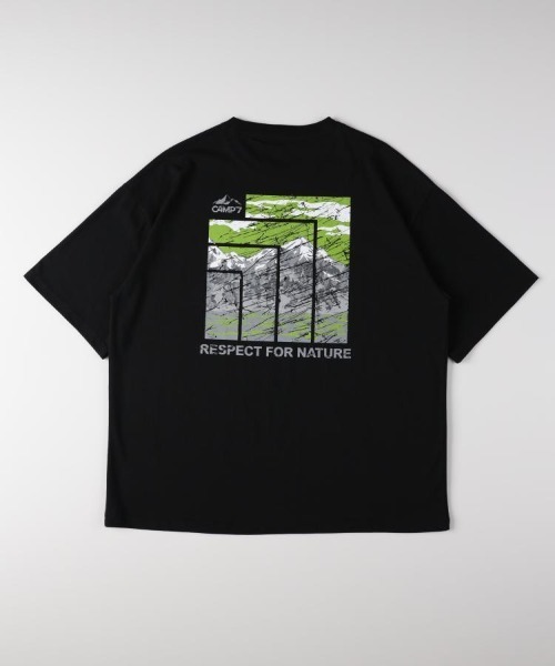 CAMP7(キャンプセブン)の「【CAMP7】アートグラフィックTシャツ (バックプリント / 綿100% / 抗菌防臭 / リラックスフィット)(Tシャツ/カットソー・メンズ・ブルー/ブラック/ホワイト・S/M/L/XL)」の3枚目の写真