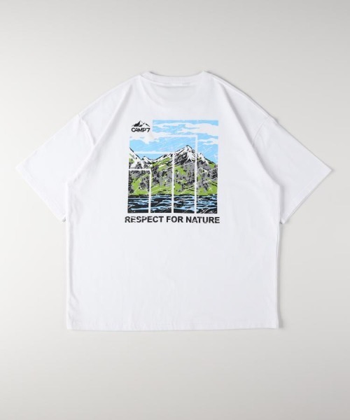CAMP7(キャンプセブン)の「【CAMP7】アートグラフィックTシャツ (バックプリント / 綿100% / 抗菌防臭 / リラックスフィット)(Tシャツ/カットソー・メンズ・ブルー/ブラック/ホワイト・S/M/L/XL)」の4枚目の写真