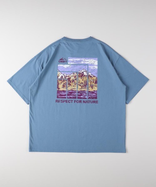 CAMP7(キャンプセブン)の「【CAMP7】アートグラフィックTシャツ (バックプリント / 綿100% / 抗菌防臭 / リラックスフィット)(Tシャツ/カットソー・メンズ・ブルー/ブラック/ホワイト・S/M/L/XL)」の6枚目の写真