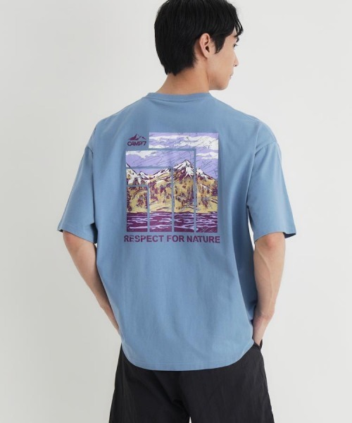 CAMP7(キャンプセブン)の「【CAMP7】アートグラフィックTシャツ (バックプリント / 綿100% / 抗菌防臭 / リラックスフィット)(Tシャツ/カットソー・メンズ・ブルー/ブラック/ホワイト・S/M/L/XL)」の13枚目の写真