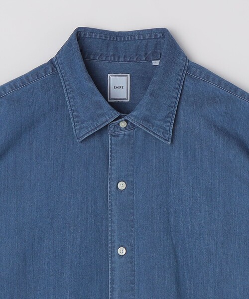 SHIPS(シップス)の「SHIPS: ウォッシュド デニム シャツ(シャツ/ブラウス・メンズ・ネイビー・MEDIUM/LARGE/X-LARGE/SMALL)」の3枚目の写真