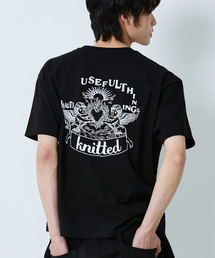 KNITTED（ニッティド）の「ヘブンリーバーニングハートクロップTシャツBLACK（Tシャツ/カットソー）」