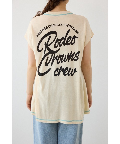 RODEO CROWNS WIDE BOWL（ロデオクラウンズワイドボウル）の「フレンチスリーブロゴニットトップス（ニット/セーター・レディース・ブラウン/イエロー/アイボリー/チャコールグレー・FREE）」の12枚目の写真