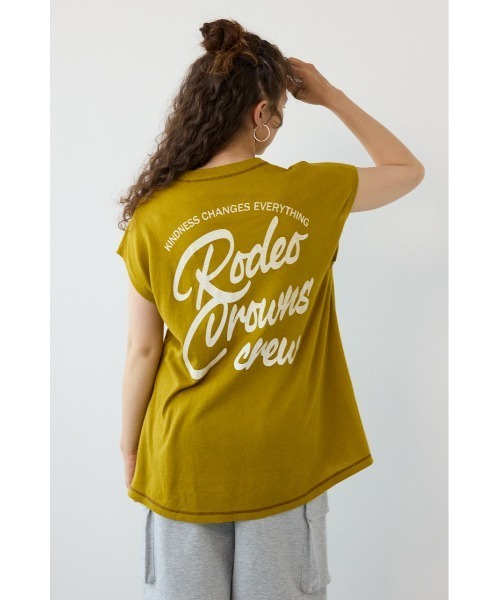 RODEO CROWNS WIDE BOWL（ロデオクラウンズワイドボウル）の「フレンチスリーブロゴニットトップス（ニット/セーター・レディース・ブラウン/イエロー/アイボリー/チャコールグレー・FREE）」の22枚目の写真