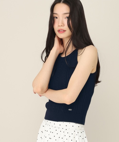 Heather(ヘザー)の「カップ付きアメスリケーブルニット 815677(ニット/セーター・レディース・アイボリー/レッド/ネイビー・FREE)」の2枚目の写真