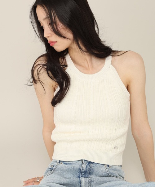 Heather(ヘザー)の「カップ付きアメスリケーブルニット 815677(ニット/セーター・レディース・アイボリー/レッド/ネイビー・FREE)」の12枚目の写真