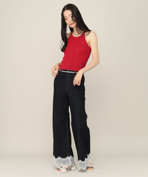 Heather(ヘザー)の「カップ付きアメスリケーブルニット 815677(ニット/セーター・レディース・アイボリー/レッド/ネイビー・FREE)」の6枚目の写真