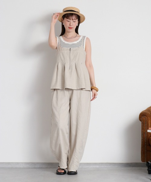 cepo（セポ）の「暑い夏を乗り切る、快適デニム〈接触冷感 / UVカット〉ICE リネンデニムビスチェ セットアップ対応可能（キャミソール・レディース・ブルー系2/オフホワイト/ブルー系3・M）」の18枚目の写真
