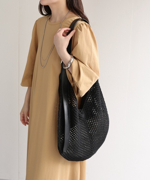 カギ編みメッシュショルダーBAG / ポーチ付き