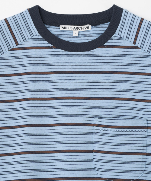Millo Archive（ミロ アーカイブ）の「リッツストライプポケットTシャツ[スカイブルー]（Tシャツ/カットソー・メンズ・その他・MEDIUM/LARGE/X-LARGE）」の2枚目の写真