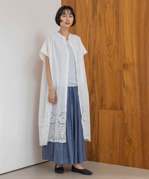 studio CLIP(スタディオクリップ)の「《natural by clip》シフリーレースヘムワンピース(ワンピース・レディース・ブラック/ホワイト・FREE)」の3枚目の写真