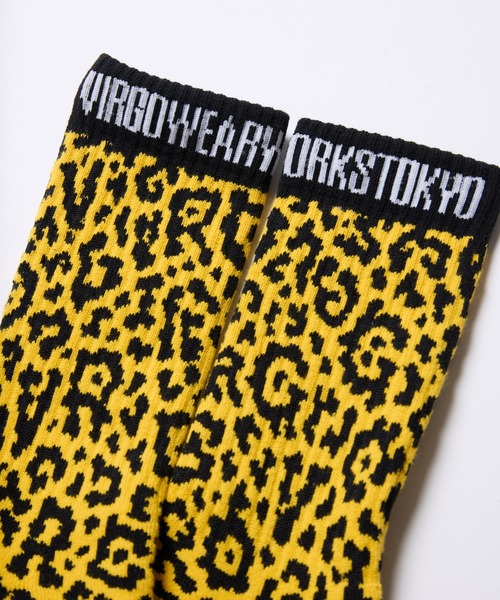 VIRGOwearworks(ヴァルゴウェアワークス)の「VGW LEOPARD SOCKS(ソックス/靴下・メンズ・イエロー/チャコールグレー/グリーン・FREE)」の5枚目の写真