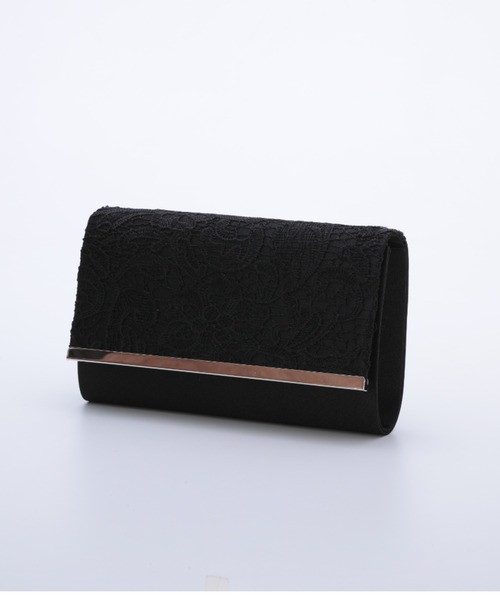 Cupid Heart(キューピッドハート)の「【Cupid Heart】結婚式用!レースクラッチbag(クラッチバッグ・レディース・ブラック・MEDIUM)」の2枚目の写真