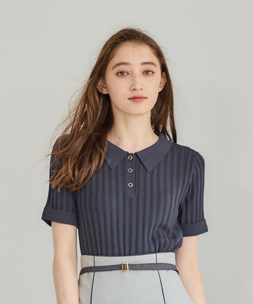 12Twelve Agenda(トゥエルブ アジェンダ)の「ランダムリブポロニットプルオーバー(ニット/セーター・レディース・ブラウン/ブラック/チャコールグレー・M)」の22枚目の写真