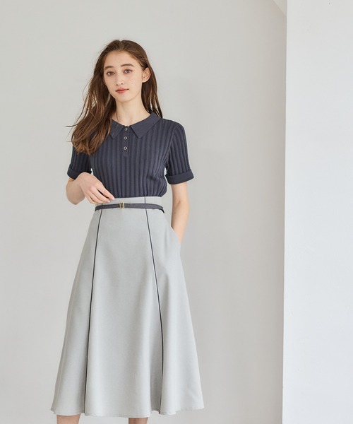 12Twelve Agenda(トゥエルブ アジェンダ)の「ランダムリブポロニットプルオーバー(ニット/セーター・レディース・ブラウン/ブラック/チャコールグレー・M)」の19枚目の写真