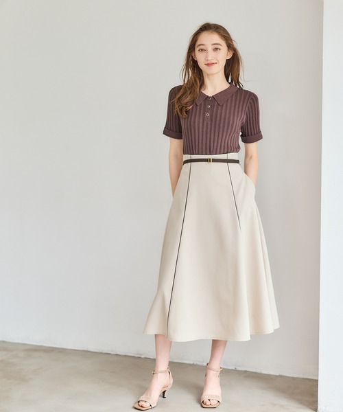 12Twelve Agenda(トゥエルブ アジェンダ)の「ランダムリブポロニットプルオーバー(ニット/セーター・レディース・ブラウン/ブラック/チャコールグレー・M)」の11枚目の写真