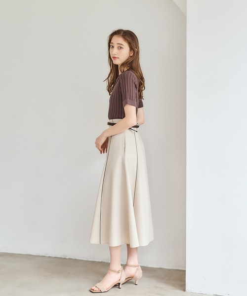 12Twelve Agenda(トゥエルブ アジェンダ)の「ランダムリブポロニットプルオーバー(ニット/セーター・レディース・ブラウン/ブラック/チャコールグレー・M)」の9枚目の写真