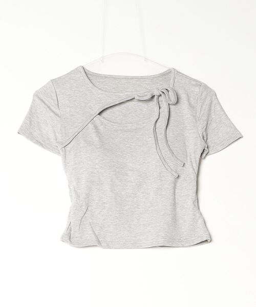 CeLess(セレス)の「Nuance Cutout Short Top / ニュアンスカットアウトショートトップス(Tシャツ/カットソー・レディース・ホワイト/グレー・FREE)」の22枚目の写真