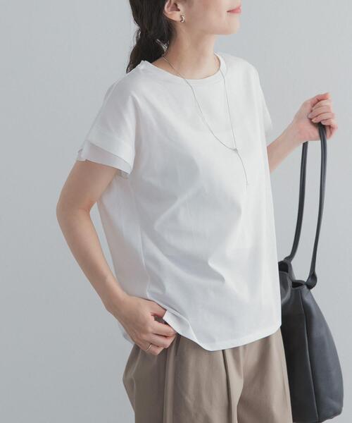 URBAN RESEARCH DOORS(アーバンリサーチドアーズ)の「シルケットコットンシアードッキングプルオーバー(Tシャツ/カットソー・レディース・ラベンダー/ネイビー/オフホワイト・FREE)」の6枚目の写真