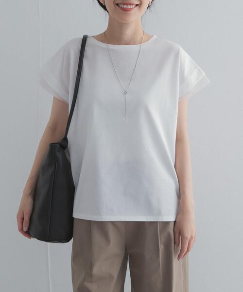 URBAN RESEARCH DOORS(アーバンリサーチドアーズ)の「シルケットコットンシアードッキングプルオーバー(Tシャツ/カットソー・レディース・ラベンダー/ネイビー/オフホワイト・FREE)」の7枚目の写真