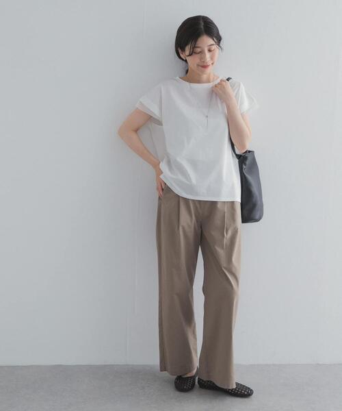 URBAN RESEARCH DOORS(アーバンリサーチドアーズ)の「シルケットコットンシアードッキングプルオーバー(Tシャツ/カットソー・レディース・ラベンダー/ネイビー/オフホワイト・FREE)」の11枚目の写真