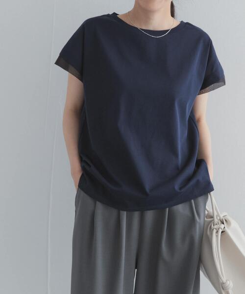 URBAN RESEARCH DOORS(アーバンリサーチドアーズ)の「シルケットコットンシアードッキングプルオーバー(Tシャツ/カットソー・レディース・ラベンダー/ネイビー/オフホワイト・FREE)」の16枚目の写真