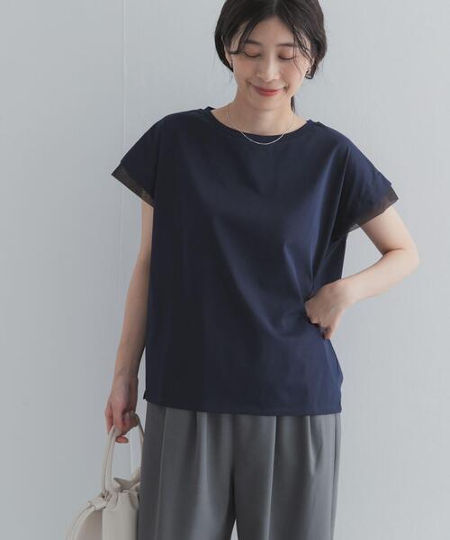 URBAN RESEARCH DOORS(アーバンリサーチドアーズ)の「シルケットコットンシアードッキングプルオーバー(Tシャツ/カットソー・レディース・ラベンダー/ネイビー/オフホワイト・FREE)」の17枚目の写真