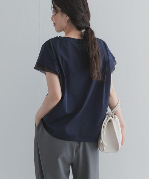 URBAN RESEARCH DOORS(アーバンリサーチドアーズ)の「シルケットコットンシアードッキングプルオーバー(Tシャツ/カットソー・レディース・ラベンダー/ネイビー/オフホワイト・FREE)」の19枚目の写真